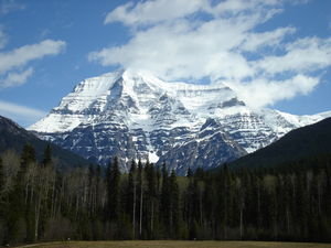 Mt Robson a spectacular sight ,our backdrop for morning tea on the way to Kamloops