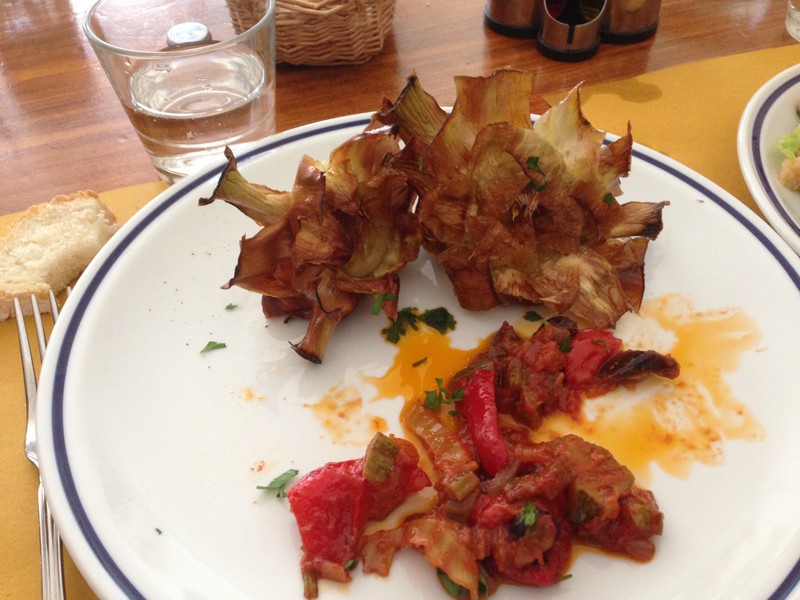 Fried artichokes at Ruth's
