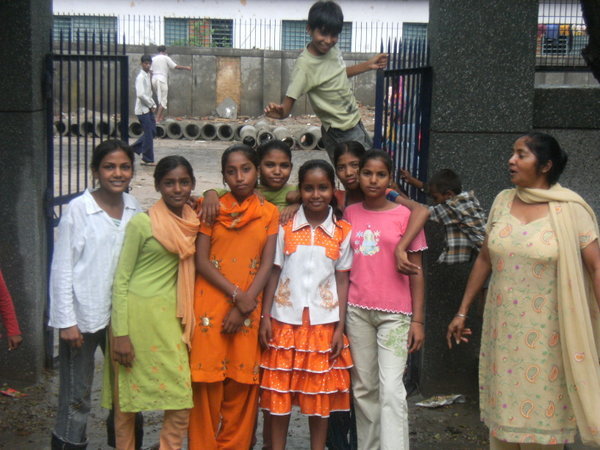 Kulvinder (centre supervisor) and some of the children