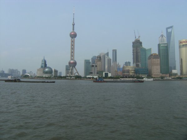Shanghai: View across the Huangpu River to the famous Pudong District