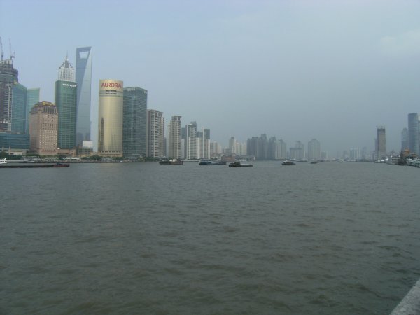 Shanghai: Another view across the Huangpu River to the famous Pudong district
