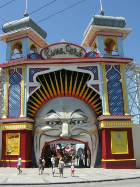 Iconic Luna Park entrance, St Kilda, Melbourne