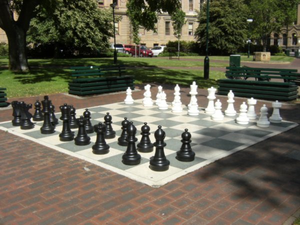 Giant chessboard in Franklin Square
