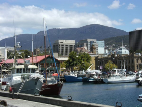 Hobart Port with great Mt Wellington providing a magnificent backdrop