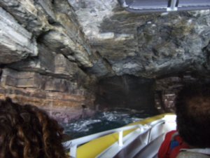 Inside one of the Tasman Peninsula caves
