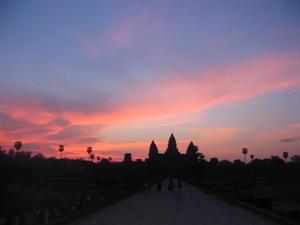 Sunrise behind Angkor Wat