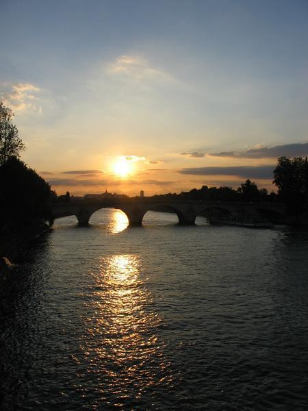 Sun Setting Over the Seine