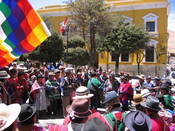 Typical Bolivia street protest