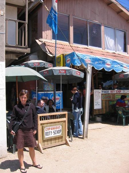 Lou and an Empanada shop