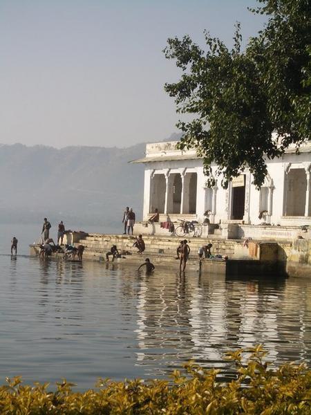 The ghats at Udaipur from hotel