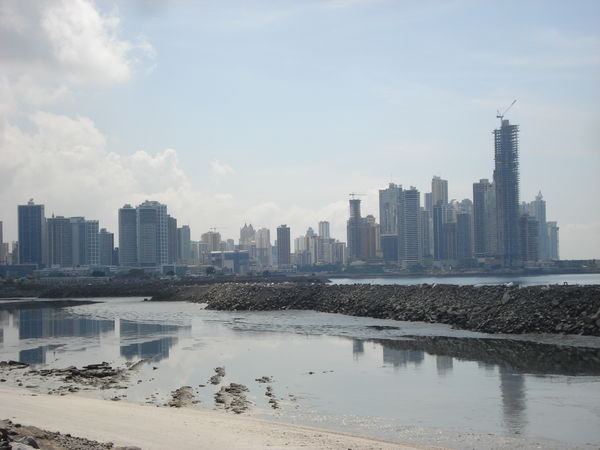 Panama City and the Pacific Ocean