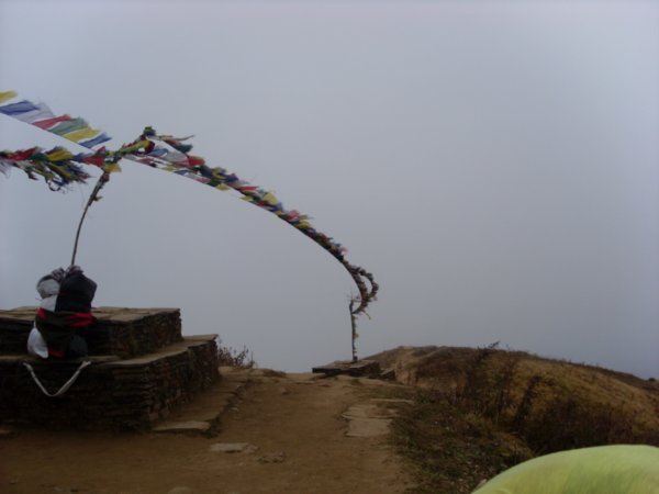 Prayer flags in the clouds