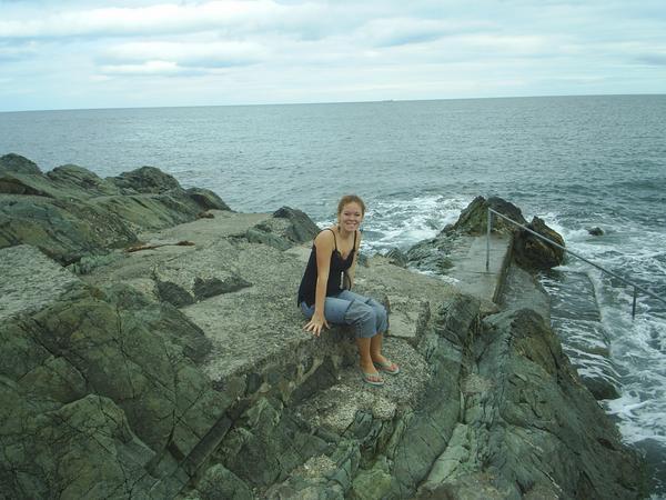 Sitting on some rocks