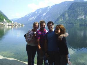 some of us in front of the lake at hallstatt