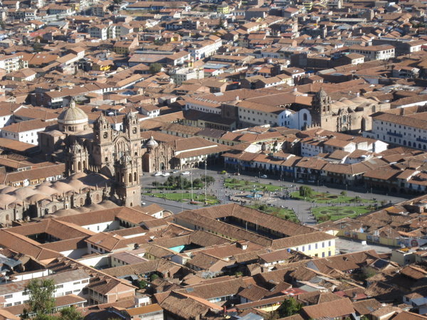 Looking down on Cusco