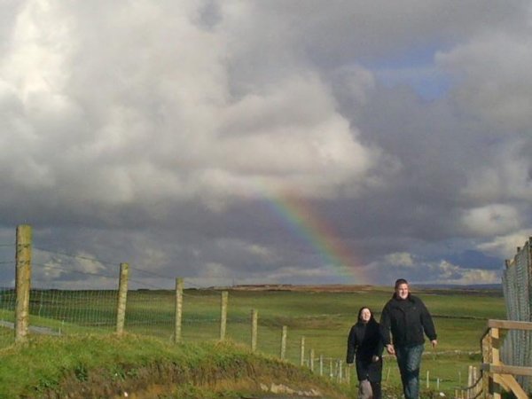 walking to the cliffs, a rainbow!