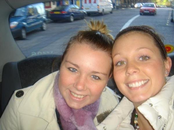 jaders and i in the taxi leaving scotland