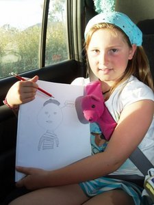 Kate and her (froggy man) drawing