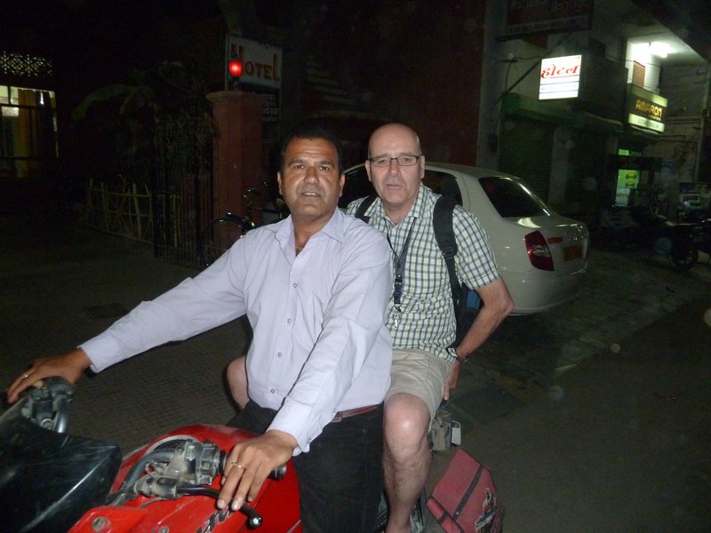 Vinod Bhojak and me on the Hero Honda