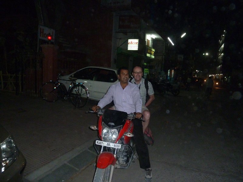 Vinod Bhojak and me on the Hero Honda