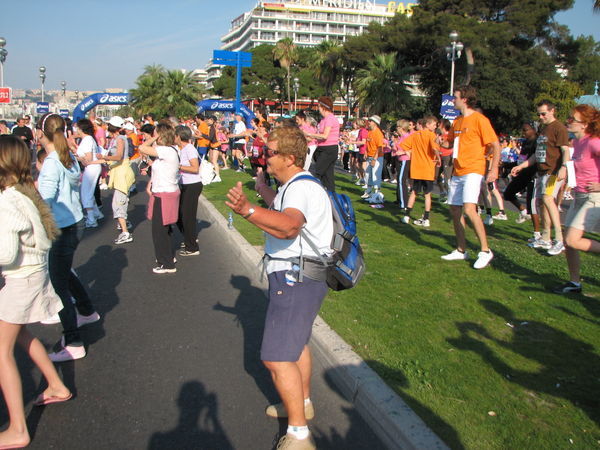 Mum Warming Up For Start Of The 3km Walk