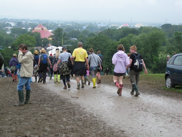A Muddy Start to Glastonbury, 2009