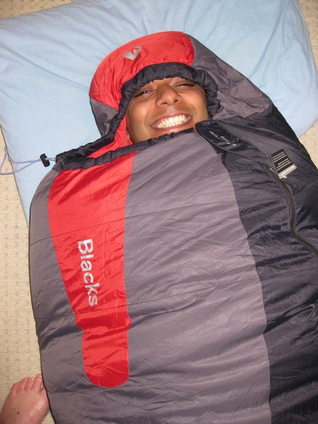 Rupesh Trying Out His New Sleeping Bay