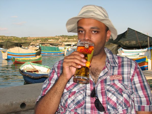 Cisk Beer on Marsaxlokk Bay