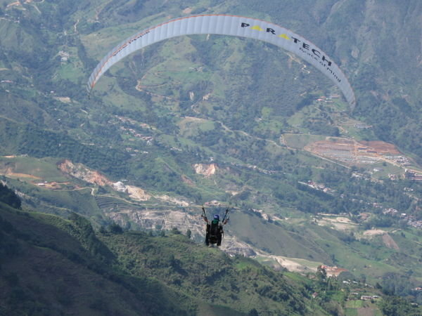 Another of my fellow paragliders in the air with me.