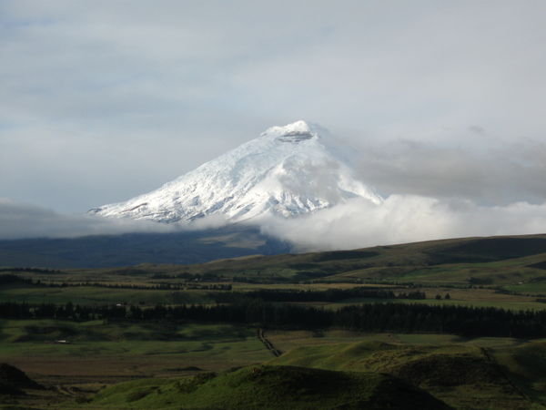 A view from our hostal of the Cotopaxi Volcano.