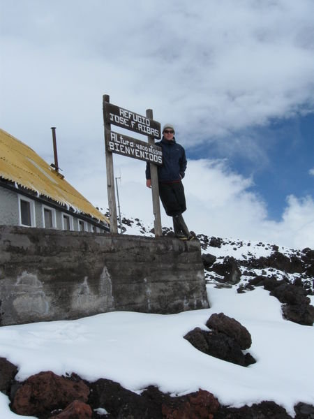 At the Refuge on Cotopaxi at 4800 meters.