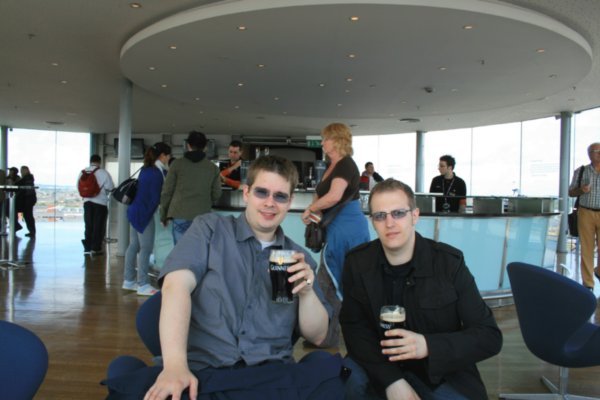 Chris and Phil...enjoying a Guinness...long before noon.