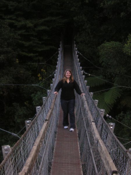 Pru on the swing bridge