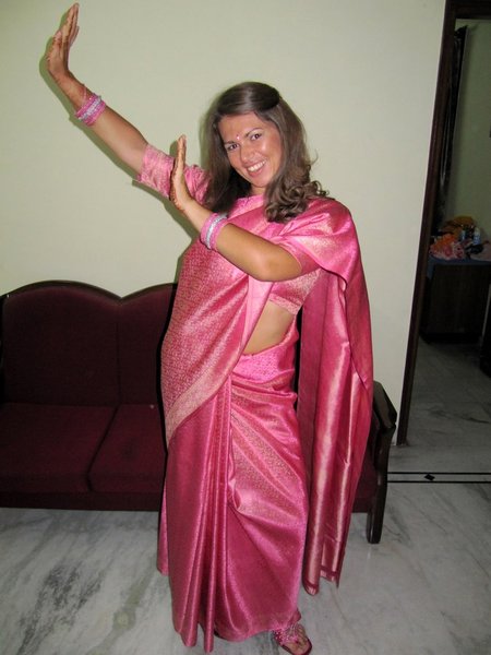 Zuzana in her full Indian outfit