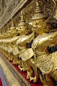 Golden Gargoyles protectors of the Emerald Buddha: The Grand Palace