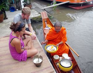 Blessings given to the floating Monks