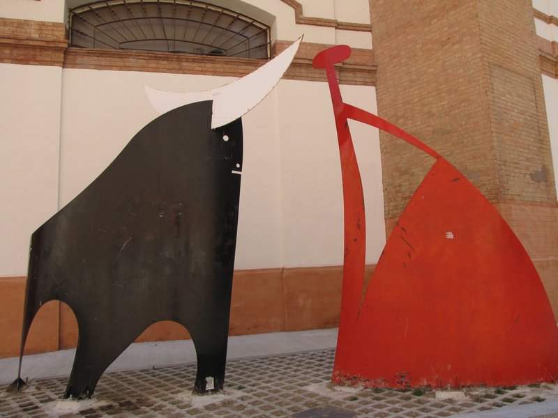 87 Statue outside of bullfighting ring
