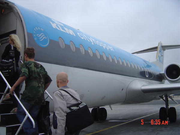 Boarding the flight in Riga International airport 