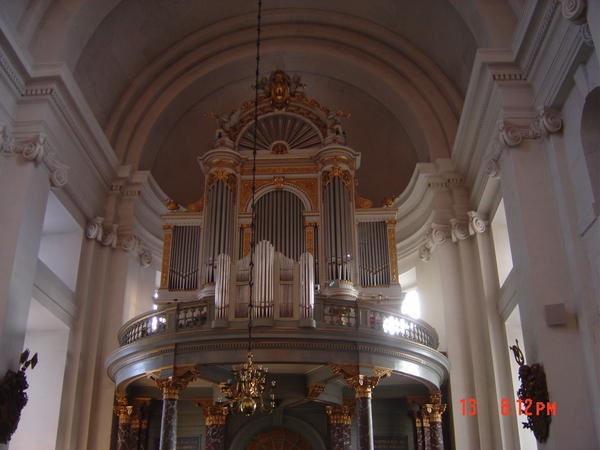 the organ in the Kalmar Cathedral