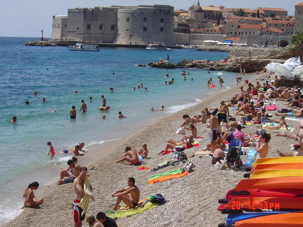 the beach by the old town 