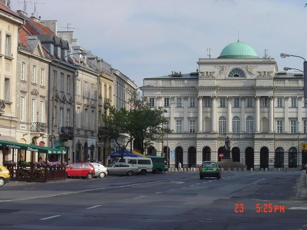 Warsaw- beginning of Krakowskie street 
