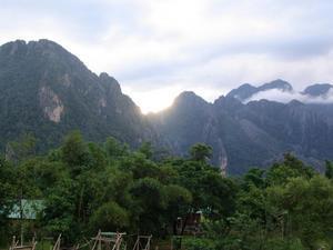 our guest house view in Vang Vieng