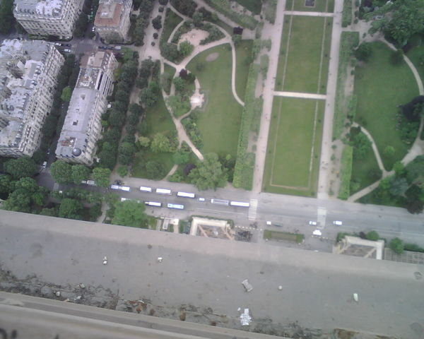 looking down the tower
