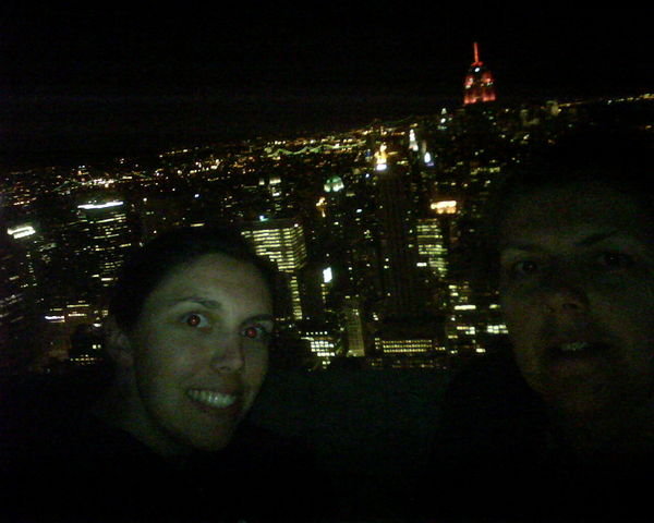 us at the top of the rock