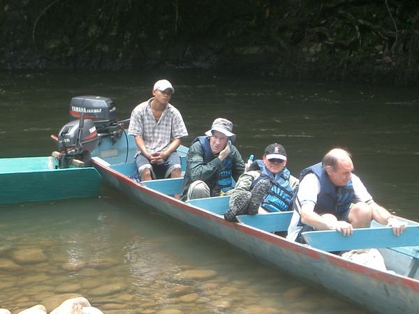 In a longboat on the Temburong river