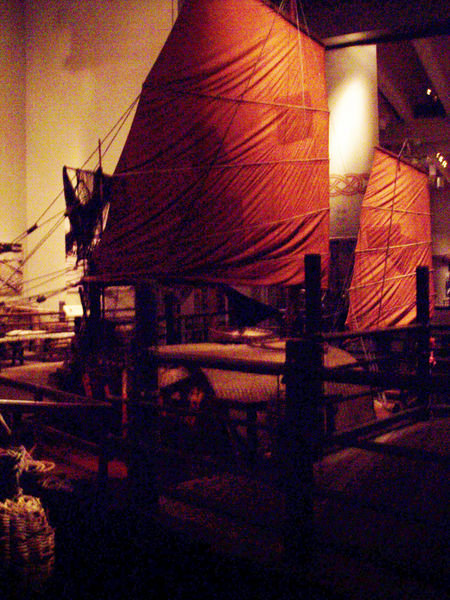 old chinese "junks" on display in the museum of history