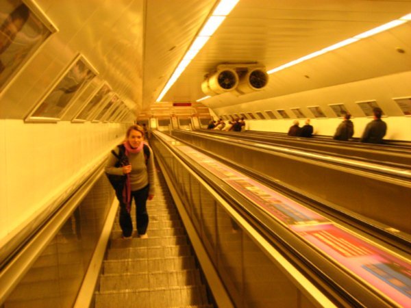 Exiting the Metro at Moscow Square