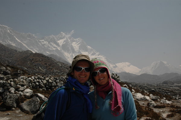 The loving couple getting closer to base camp