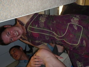 Dresses are not designed for top bunks on trains!