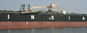 Tanker in Mumbai harbour